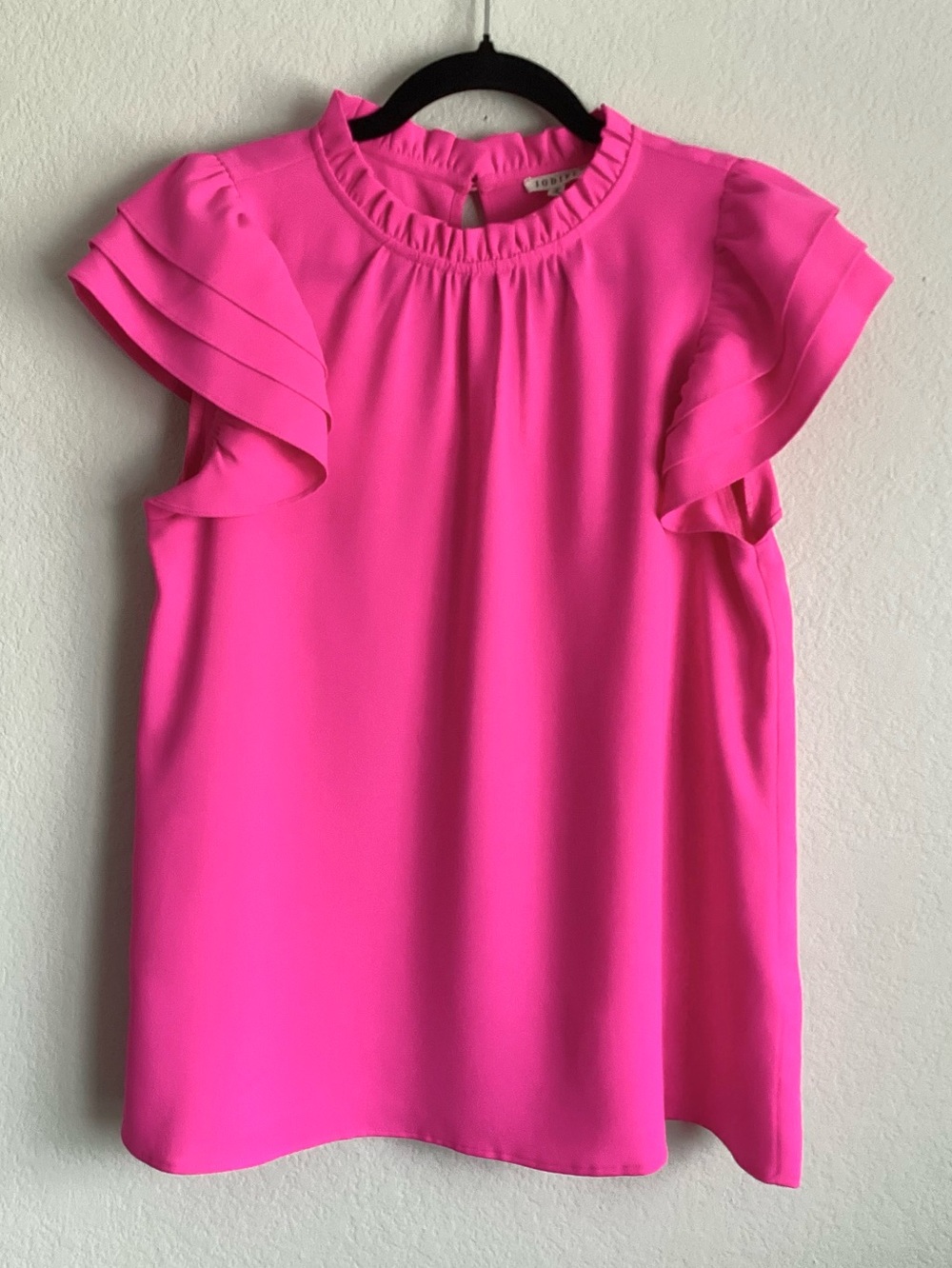 \Jodifl\ NWOT Mock Neck Ruffle Sleeve Barbie Blouse